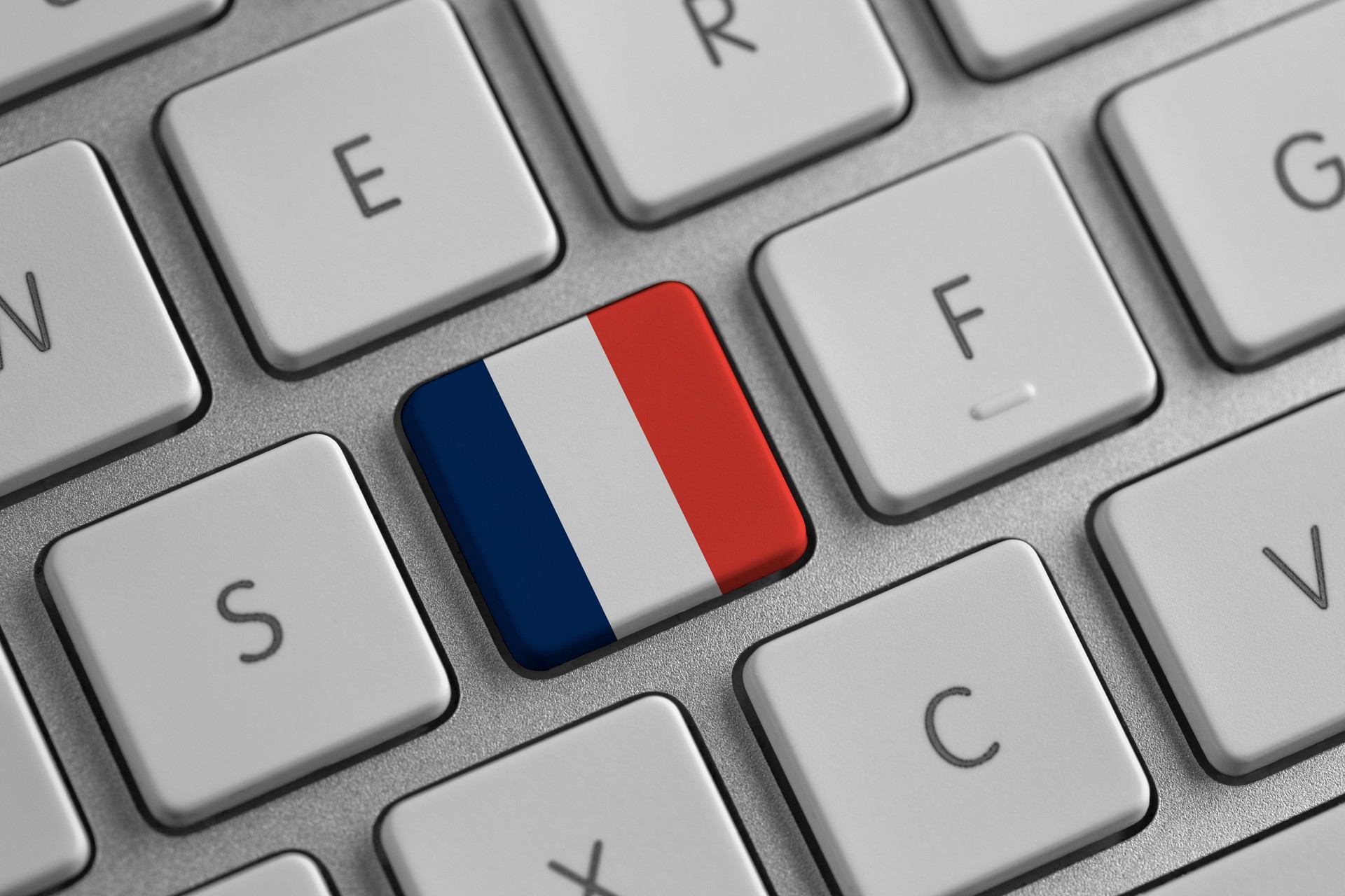 France flag on a laptop