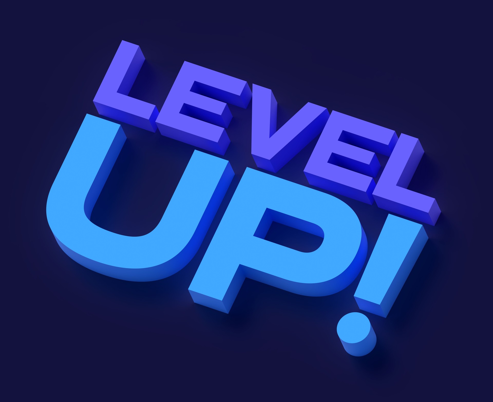 Level Up 3D Text Video Game